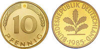 Deutschland 10 Pfennig 1985 Deutschland bankfrisch 0,50 EUR incl. BTW., plus 9,90 EUR verzending