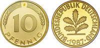 Deutschland 10 Pfennig 1987 Deutschland bankfrisch 0,50 EUR incl. BTW., plus 9,90 EUR verzending