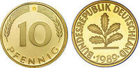 Deutschland 10 Pfennig 1989 Deutschland bankfrisch 0,50 EUR incl. BTW., plus 9,90 EUR verzending