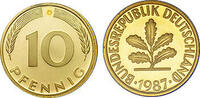 Deutschland 10 Pfennig 1987 Deutschland bankfrisch 0,50 EUR incl. BTW., plus 9,90 EUR verzending