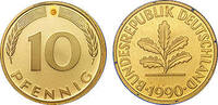 Deutschland 10 Pfennig 1990 Deutschland bankfrisch 0,50 EUR incl. BTW., plus 9,90 EUR verzending