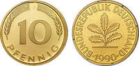 Deutschland 10 Pfennig 1990 Deutschland bankfrisch 0,50 EUR incl. BTW., plus 9,90 EUR verzending