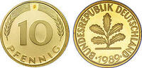 Deutschland 10 Pfennig 1989 Deutschland bankfrisch 0,50 EUR incl. BTW., plus 9,90 EUR verzending