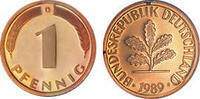 Deutschland 1 Pfennig 1989 Deutschland circuliert 0,30 EUR incl. BTW., plus 9,90 EUR verzending