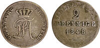 Oldenburg, Grafen 2 Pfennig 1848 Oldenburg, Grafen schön - sehr schön 10,00 EUR  plus 9,90 EUR verzending