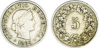 Schweiz 5 Rappen 1885 Schweiz schön - sehr schön 2,50 EUR  plus 9,90 EUR verzending