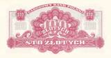 Polen 100 Zloty Zlotych 1944 (1979) Durch die Mitte waagerecht Aufdruck: XXXV - LECIE PRL 1944-1979 unc