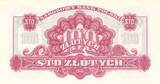 Polen 100 Zloty Zlotych 1944 (1979) Durch die Mitte waagerecht Aufdruck: XXXV - LECIE PRL 1944-1979 unc