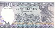 Ruanda 100 Francs Geldschein Banknote Rwanda -