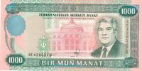 Turkmenistan 1000 Manat Geldschein Banknote Präsident Niyazov -