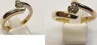 Spannring 14K 585er Gold Ring Solitärring Brillantring Goldring Brillant 0,47 Ct -