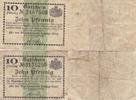 Leipzig 10 Pfennig Zwei Notgeldscheine aus Leipzig -