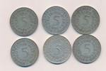 Deutschland 6x 5 Mark 3x 1951 D F J , 1956 F , 1961 J, 1960 D Umlaufmünzen DM Lot -