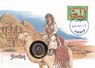 Jordanien 25 Fils Numisbrief Münzbrief Stempel 1986 Amman -
