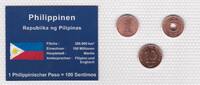 Philippinen 1 5 10 Sentimo Münzen Set original verschweißt -