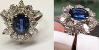 Brillantring 750er 18K Gold Bandring Ring Brillant TW si 1,= Ct Goldring Saphir -