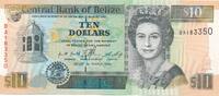 Belize 10 Dollars Geldschein Banknote -
