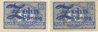BDL 10 Pfennig o. D. (1948)Banknote, Randornamente links ausgefüllt u.unbedruckter Stelle -