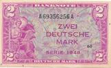 Deutschland 2 DM Mark Geldschein Banknote Kopfgeld KN 8stellig schwarz Kennbuchstabe A -