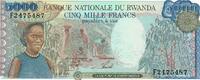 Ruanda 5000 Cinq Mille Francs Banknote Geldschein -