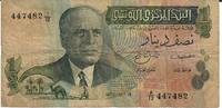 Tunesien 1/2 Dinar Banknote Geldschein -