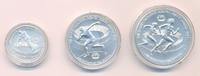 Griechenland EM 100 - 250 - 500 Drachmen ( Stabhochsprung, Kugelstossen, Läuferin ) -