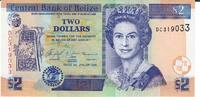 Belize 2 Dollars Banknote Geldschein -