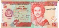 Belize 5 Dollars Banknote Geldschein -