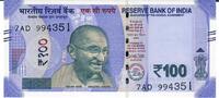 Indien 100 Rupees Banknote Geldschein -
