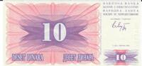 Bosnien-Herzegowina 10 Dinara Banknote Geldschein -