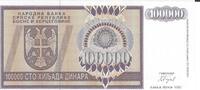 Bosnien-Herzegowina 100.000 Dinara Banknote Geldschein -