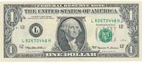 USA - Vereinigte Staaten v. Amerika $ 1 Dollar Geldschein Banknote San Francisco -