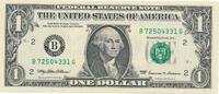 USA - Vereinigte Staaten v. Amerika $ 1 Dollar Geldschein Banknote New York -