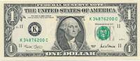 USA - Vereinigte Staaten v. Amerika $ 1 Dollar Geldschein Banknote Dallas -