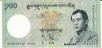 Bhutan 100 Ngultrum Banknote Geldschein -