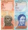 Venezuela 2 Bolivares, 5 Bolivares Banknote Geldschein 1 Stück 2 Bolivares, 1 Stück 5 Bolivares (unc) Lot -
