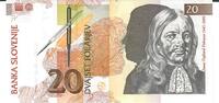 Slowenien 20 Tolarjev Banknote Geldscheine -