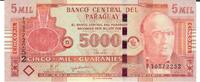 Paraguay 5000 Guaranies Banknote Geldscheine -