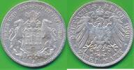 Deutschland Deutsches Reich 2 Mark Silbermünze, Freie und Hansestadt Hamburg -
