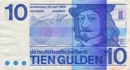 Niederlande Holland 10 Gulden Geldschein Banknote -