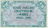 Deutschland BRD 1/2 Deutsche Mark , DM Geldschein Banknote, ohne Kenn-Bst. und Serie mit B-Stempel -