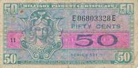 USA - Vereinigte Staaten v. Amerika 50 Cents Geldschein Militärgeld MPC, Military Payment Certificate Serie: 521 -