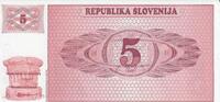 Slowenien 5 Tolar Banknote Geldscheine -