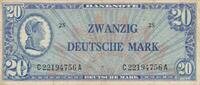 Deutschland 20 Deutsche Mark DM Liberty, Kenn-Best.: C , KN 8stellig, schwarz, Serie: A -