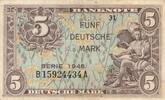 Deutschland BRD 5 Deutsche Mark , Bank Deutscher Länder Banknote, Kenn-BSt.: B, Serie A -