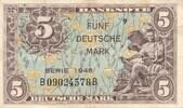 Deutschland BRD 5 Deutsche Mark , Bank Deutscher Länder Banknote, Kenn-Bst.: B, Serie B -