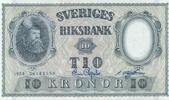 Schweden 10 Kronor Banknote Sveriges Riksbank -