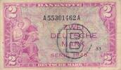 Deutschland BRD Bank Deutscher Länder 2 Deutsche Mark mit B Stempel für Berlin -