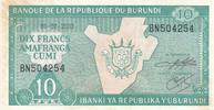 Burundi 10 Francs Banknote -