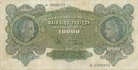Polen 10000 Marek Banknote Krajowa Kasa Frauenkopf -